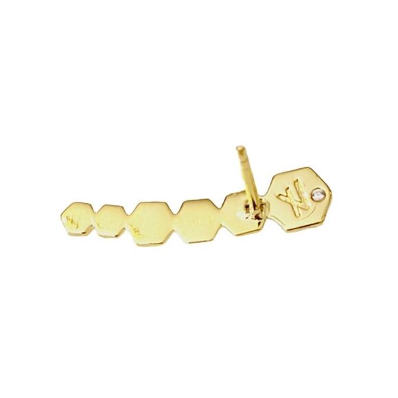 Via Saviene Sixtine Hexagon Ear Crawler Stud Earrings - Picture 4 of 7